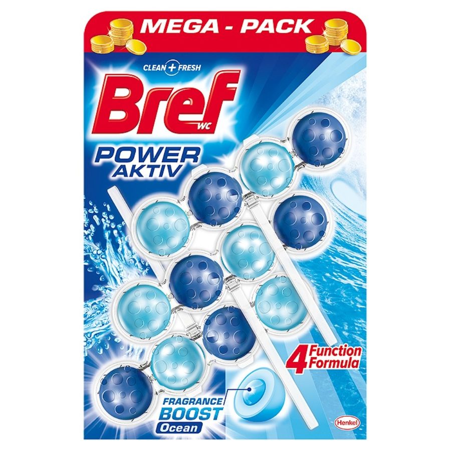 Bref Power Aktiv wc frissítő 3*50g Ocean
