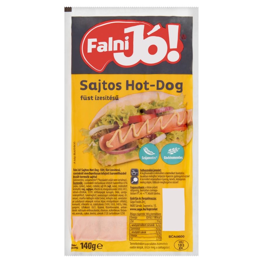 Sága falni jó hot-dog sajtos 140g