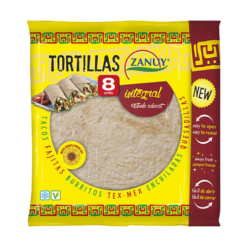 Zanuy teljes kiőrlésű tortilla 20cm 8db 320g