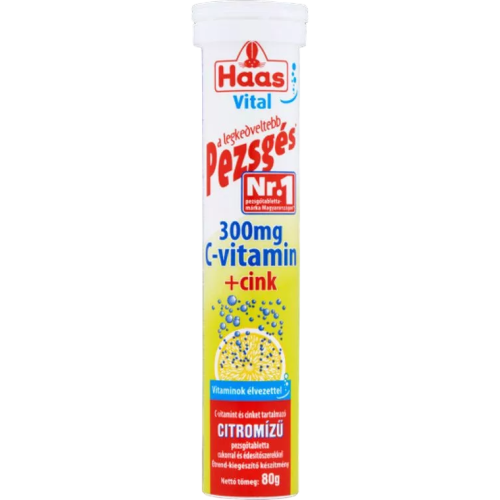 Haas pezsgőtabletta c vitamin+cink 80g