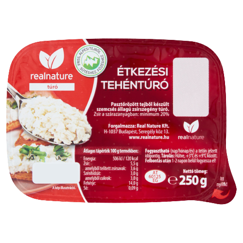 Realnature Étkezési tehéntúró 250g
