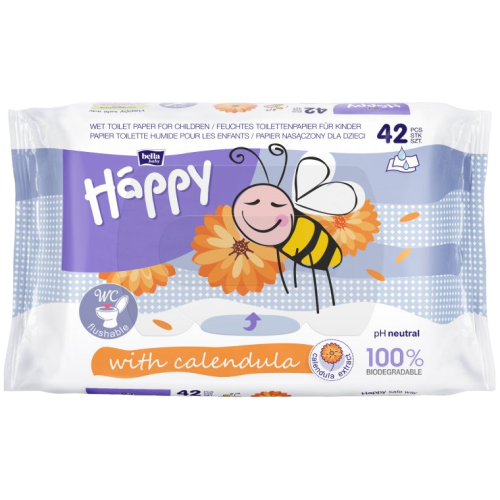 Bella Baby Happy nedves toalettpapír körömvirág 42db