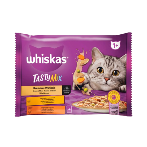 Whiskas alutasakos 4-pack, krémes klasszikus válogatás, 4x85g
