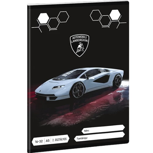 Füzet A5 vonalas 16-32 2.oszt. lamborghini 132971