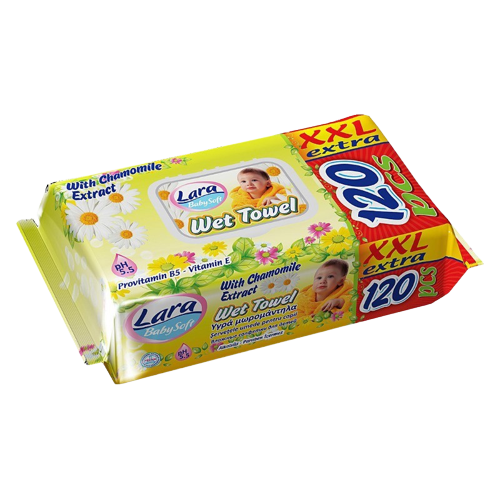 Lara törlőkendő 120db kupakos