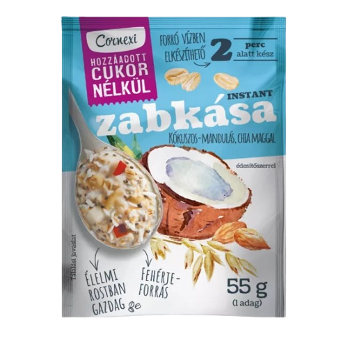 Cornexi zabkása 55g HCN kókuszos-mandulás chia magos