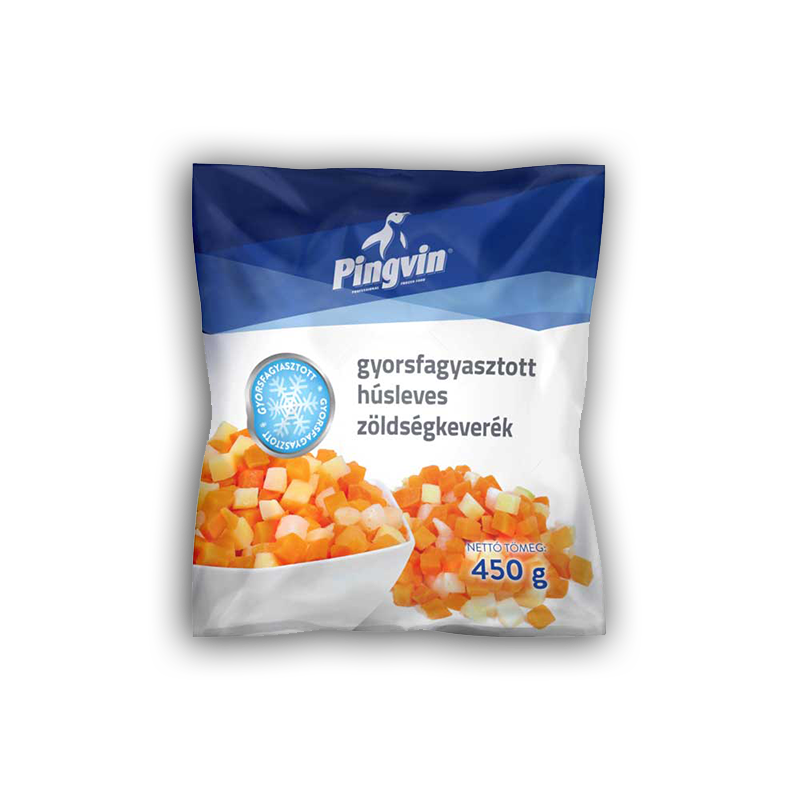 Pingvin fagyasztott húsleves zöldségkeverék 450g