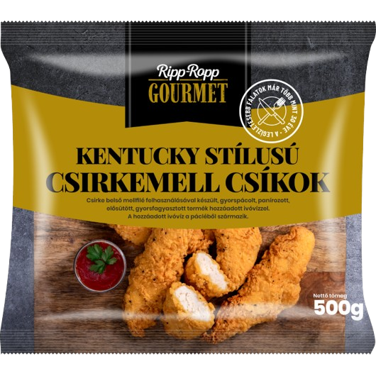Fagy.ripp-ropp kentucky stilusú csirkemell csíkok 500g