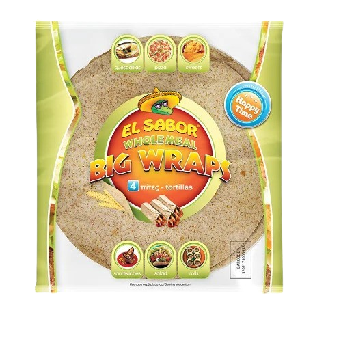El Sabor teljes kiőrlésű tortilla 4 db 245g
