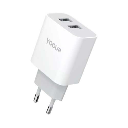 YOOUP NC60-B DUPLA HÁLÓZATI TÖLTŐ 12W FEHÉR