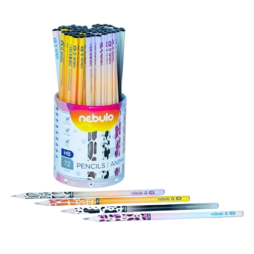 Grafit ceruza háromszögletű HB Állatmintás Nebulo