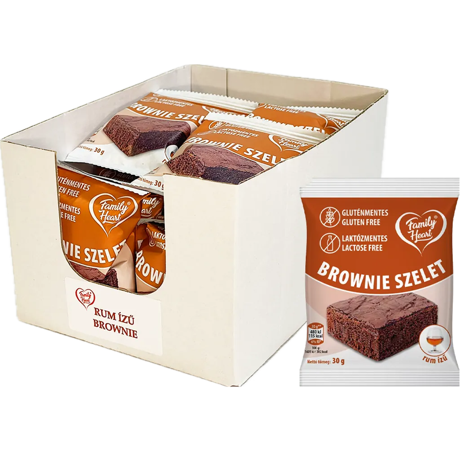 GM. FAMILY HEART BROWNIE SZELET RUM ÍZŰ LAKTÓZMENTES 30G