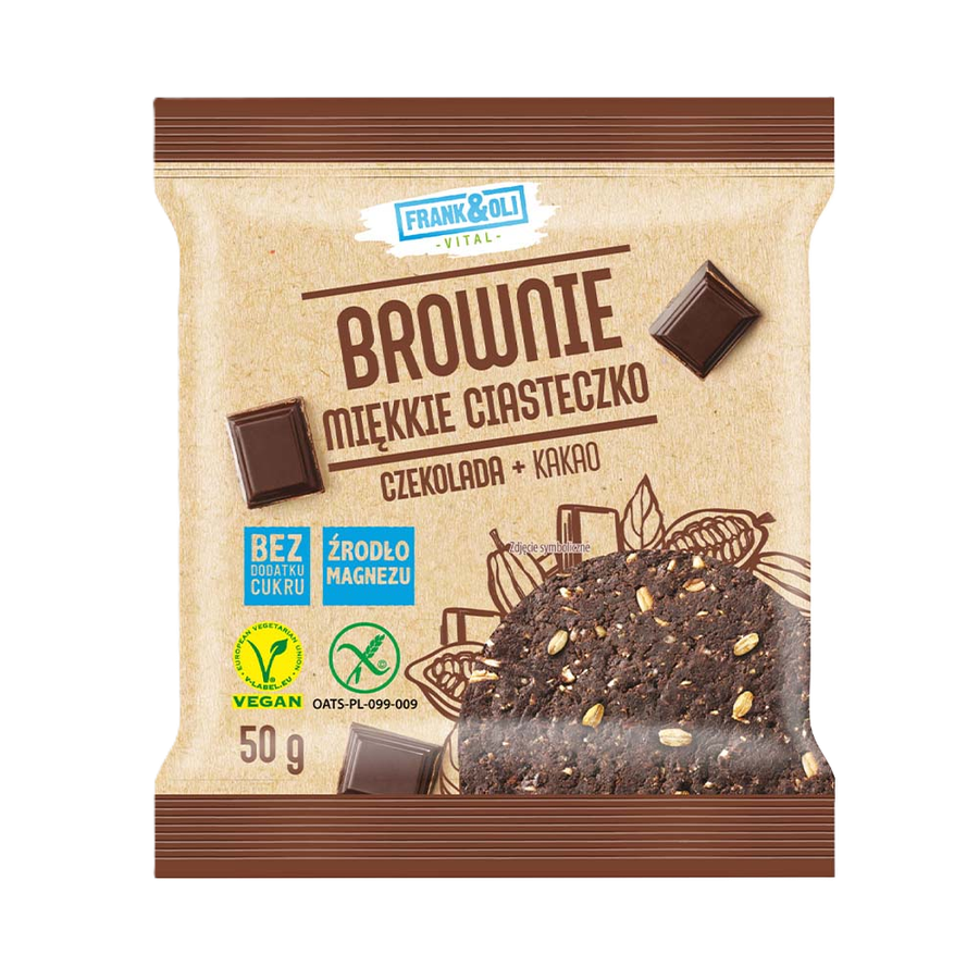 Frank & Oli Brownie kakaós és csokis süti 50g