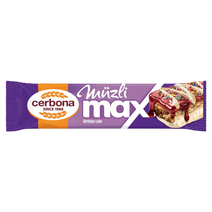 Cerbona Max szelet 30g birthday cake