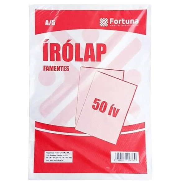Írólap FORTUNA A/5 famentes 20-50 50 lapos