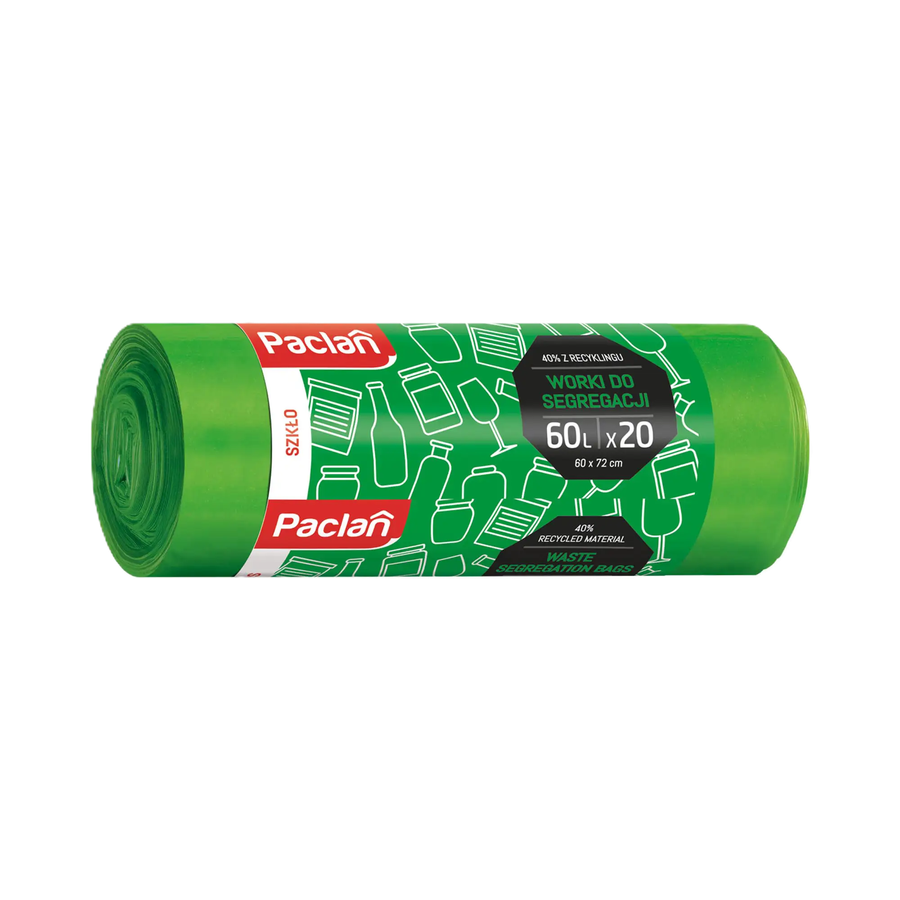 Paclan Szelektív üveg hulladék gyűjtő szemeteszsák 60 l