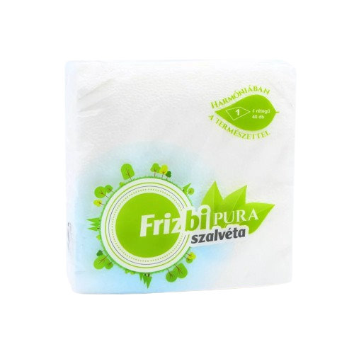 Frizbi Szalvéta Pura fehér 40db 1 rétegű
