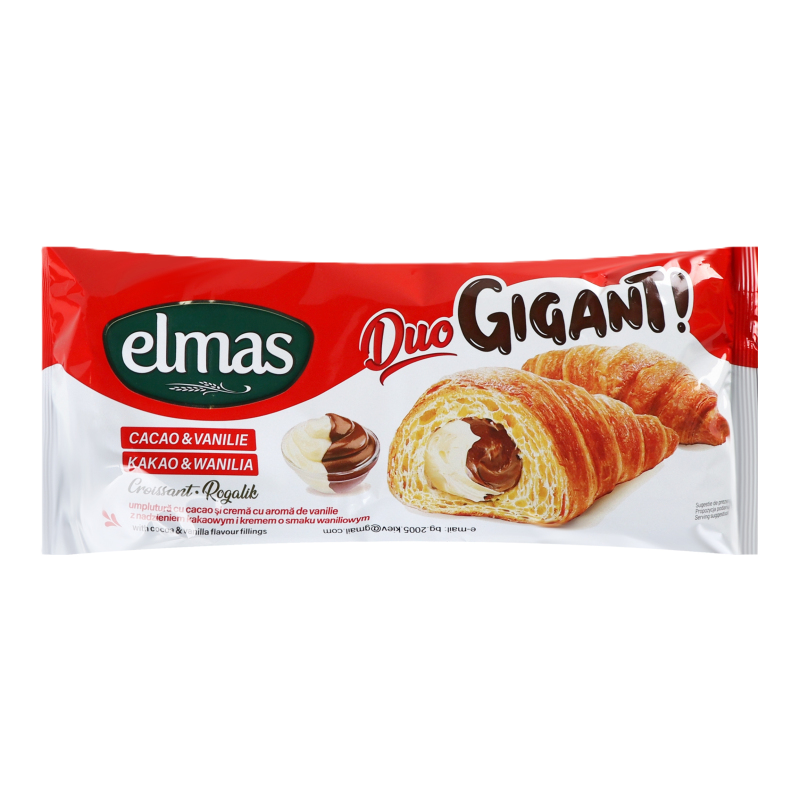 ELMAS Croissant GIGANT Kakaó-Vanília 160g