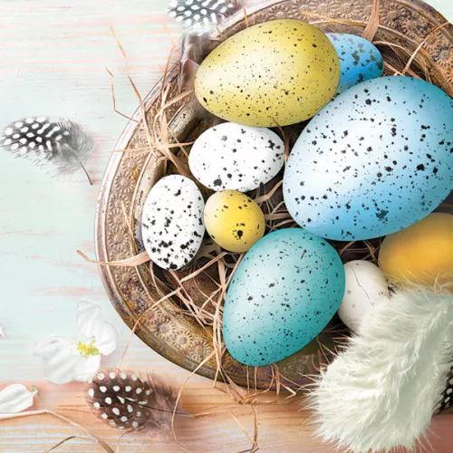 Húsvét Eggs with Feathers szalvéta 20 db-os 33x33 cm