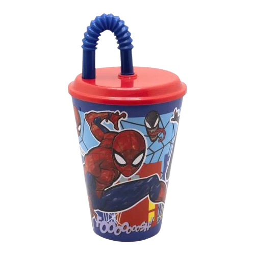 Spiderman szívószálas pohár