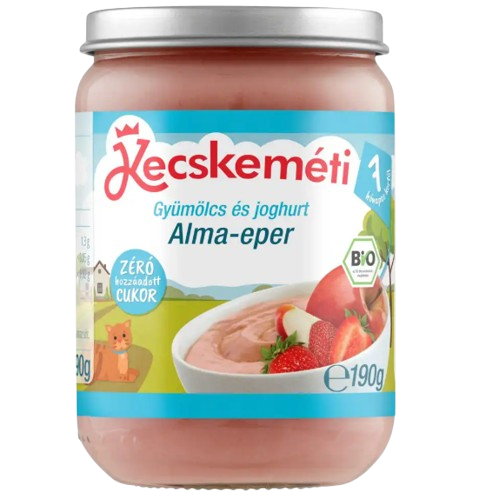 Kecskeméti bio gyümölcs és joghurt alma-eper 190g