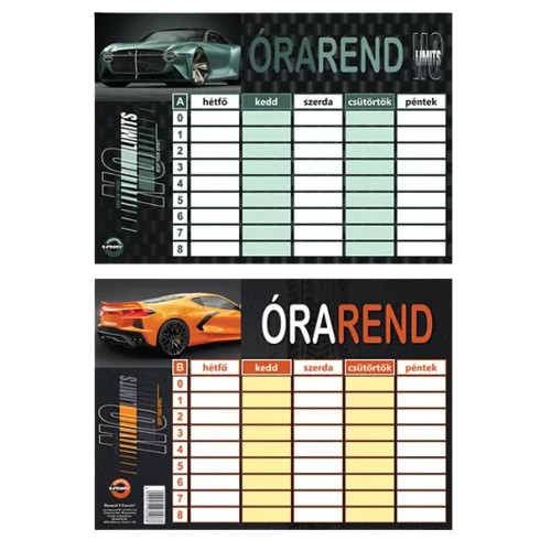 Órarend T-Creativ "Sportcars"