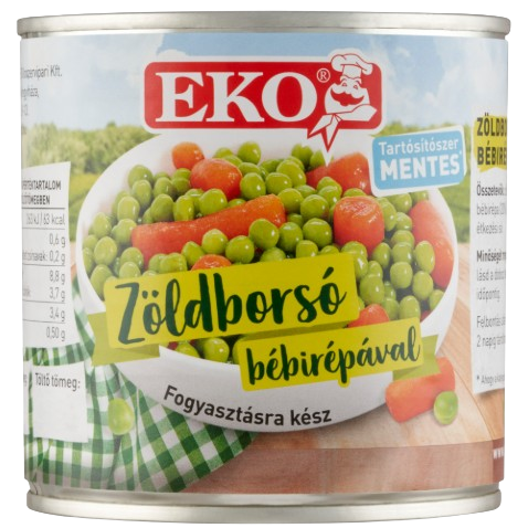 Eko zöldborsó bébirépával 400g