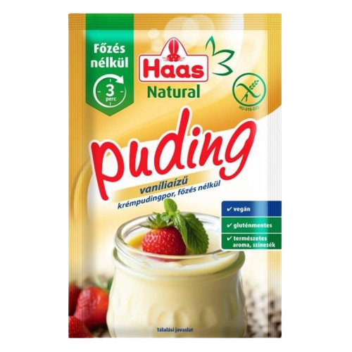 Haas főzés nélküli pudingpor vaníliás 60g