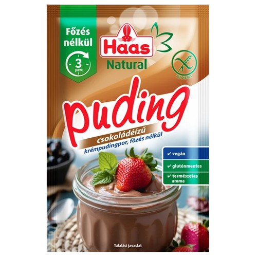Haas natural csokoládés pudingpor főzés nélkül 64g
