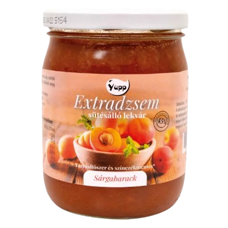 Yupp Extradzsem sütésálló lekvár 600g Sárgabarack