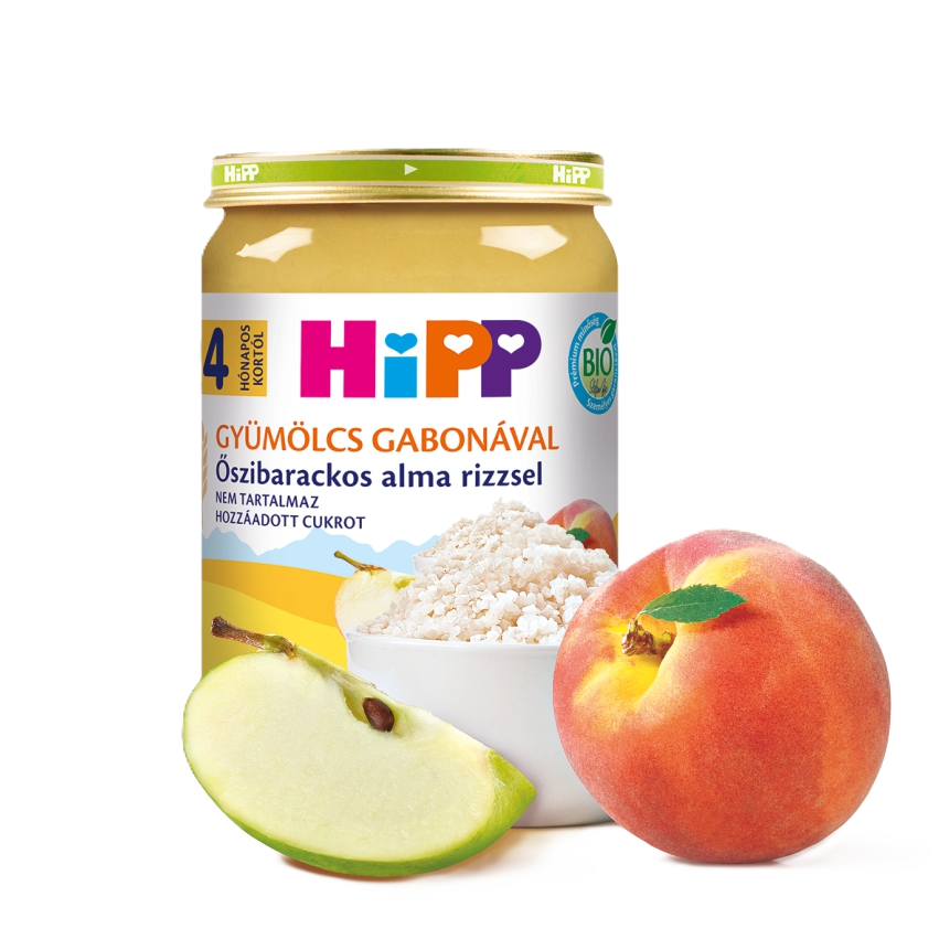 Hipp őszibarackos alma rizzsel 4hó 190g