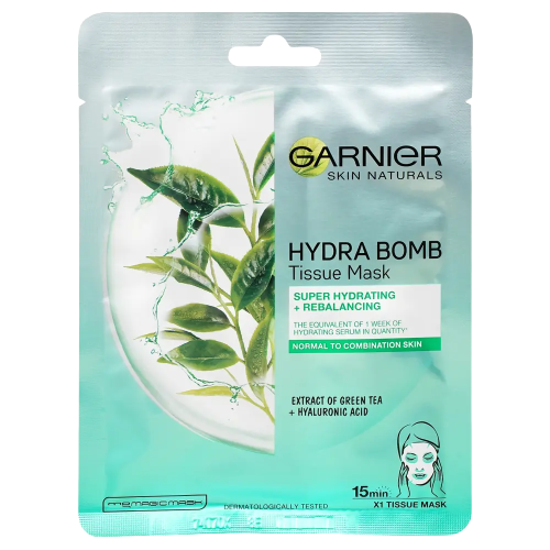 Garnier Hydra Bomb frissítő arcmaszk zöld teával