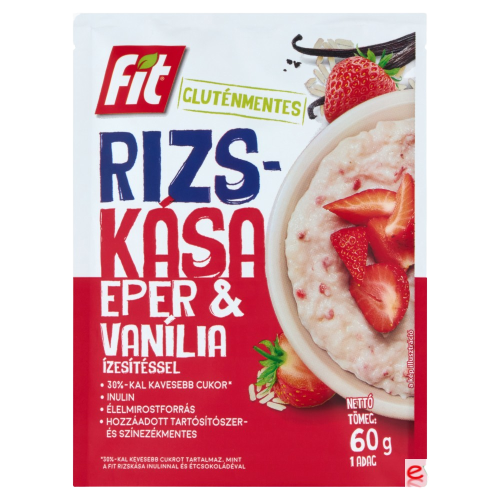 Fit reggeli eper és vanília ízű rizskása 60g