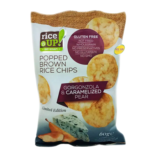 Rice Up! gorgonzola-karamelizált körte ízű chips 60g