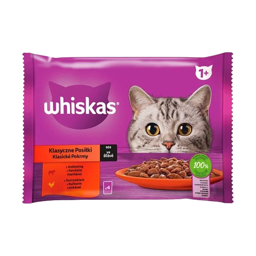 Whiskas macskaeledel csirkével és marhával 4*85g