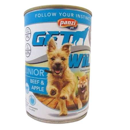 Panzi Getwild Junior (Marha,alma) konzerv - Kölyök 415g