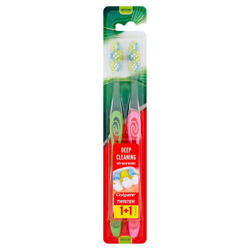 Colgate fogkefe Twister medium 1+1db    