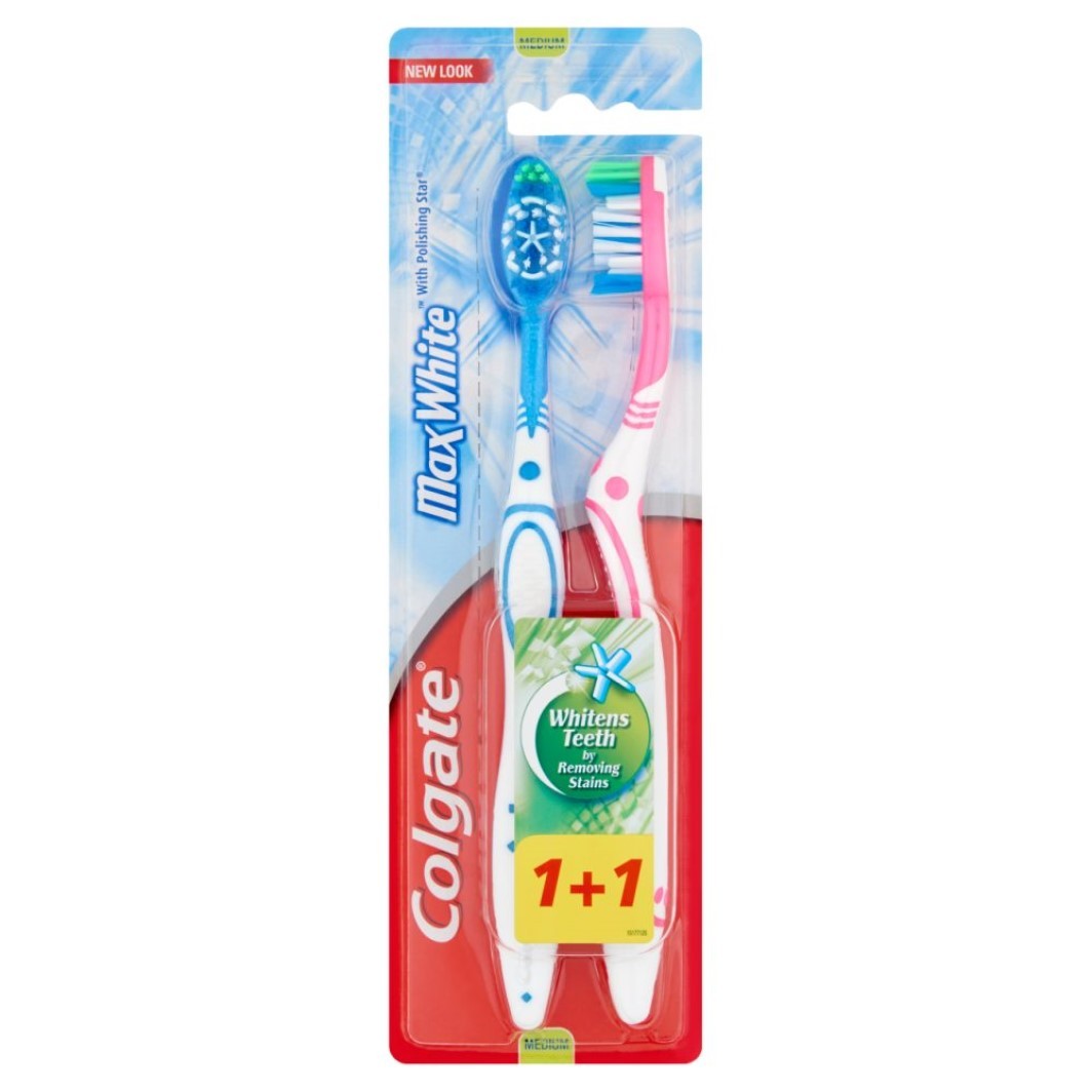 Colgate fogkefe Max White közepes 1+1db