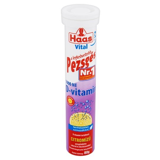 Haas pezsgőtabletta D-vitamin 80g