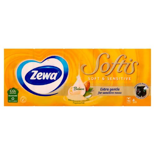 Zewa Softis Mandula olajos 4 rétegű papírzsebkendő 10x9db