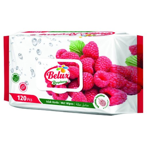 Belux nedves törlőkendő málna 120db           