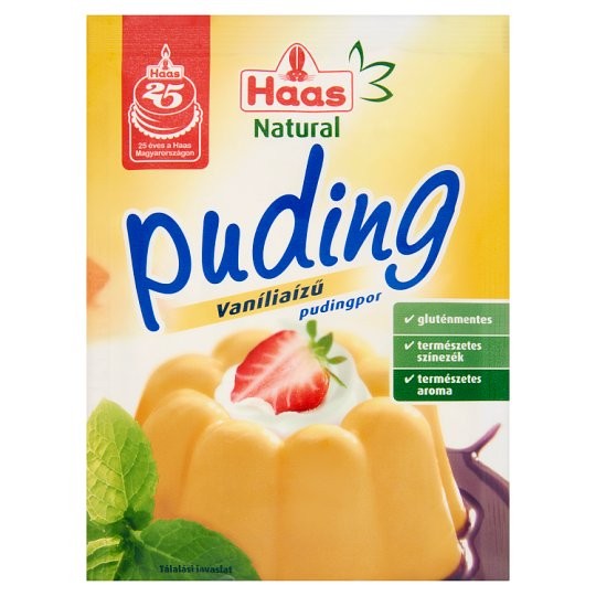 Haas gluténmentes vaníliaízű pudingpor 40g