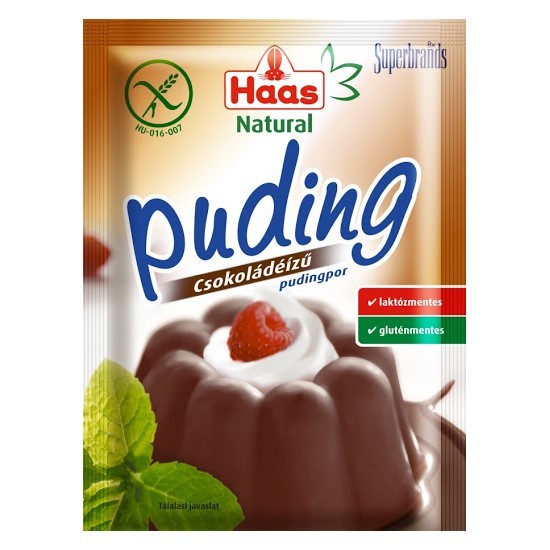 Haas gluténmentes csokoládé ízű pudingpor 44g