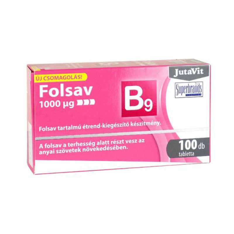 Jutavit Folsav tabletta 1000ug 100db    