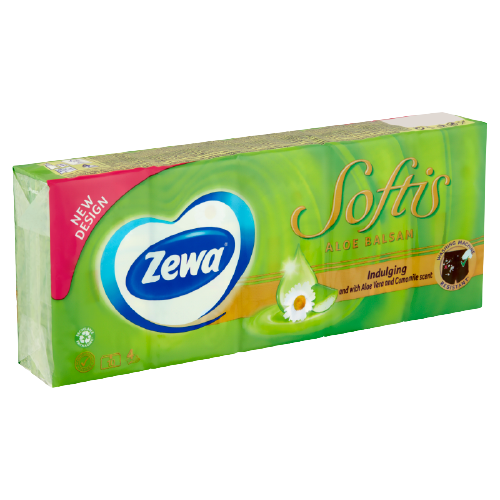 Zewa Softis Aloe Balzsam 4 rétegű papírzsebkendő 10x9db