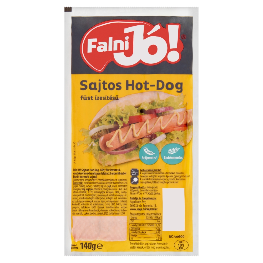 Sága falni jó hot-dog sajtos 140g       