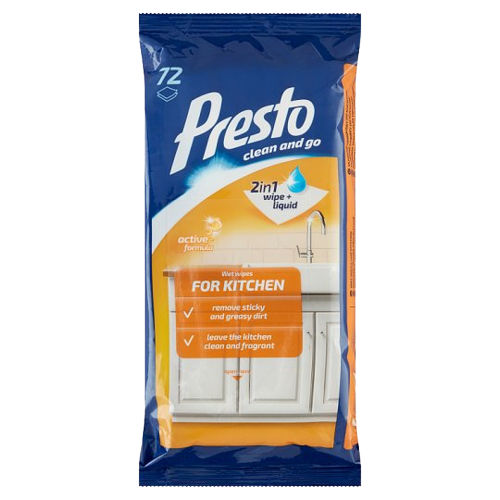 Presto clean konyhai törlőkendő 72db