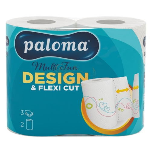 Paloma Design & Flexi cut kéztörlő 3 rétegű 2 tekercs