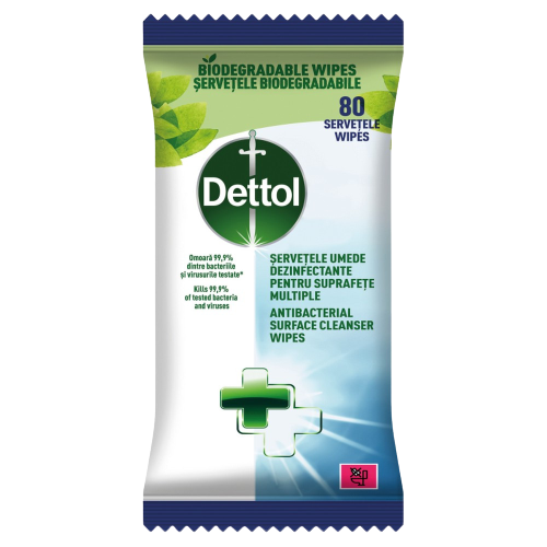 Dettol Antibak. felülettisztító kendő 80