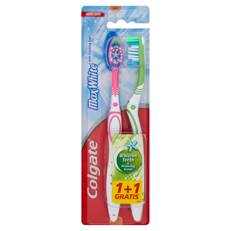 Colgate fogkefe Max White lágy 1+1 db